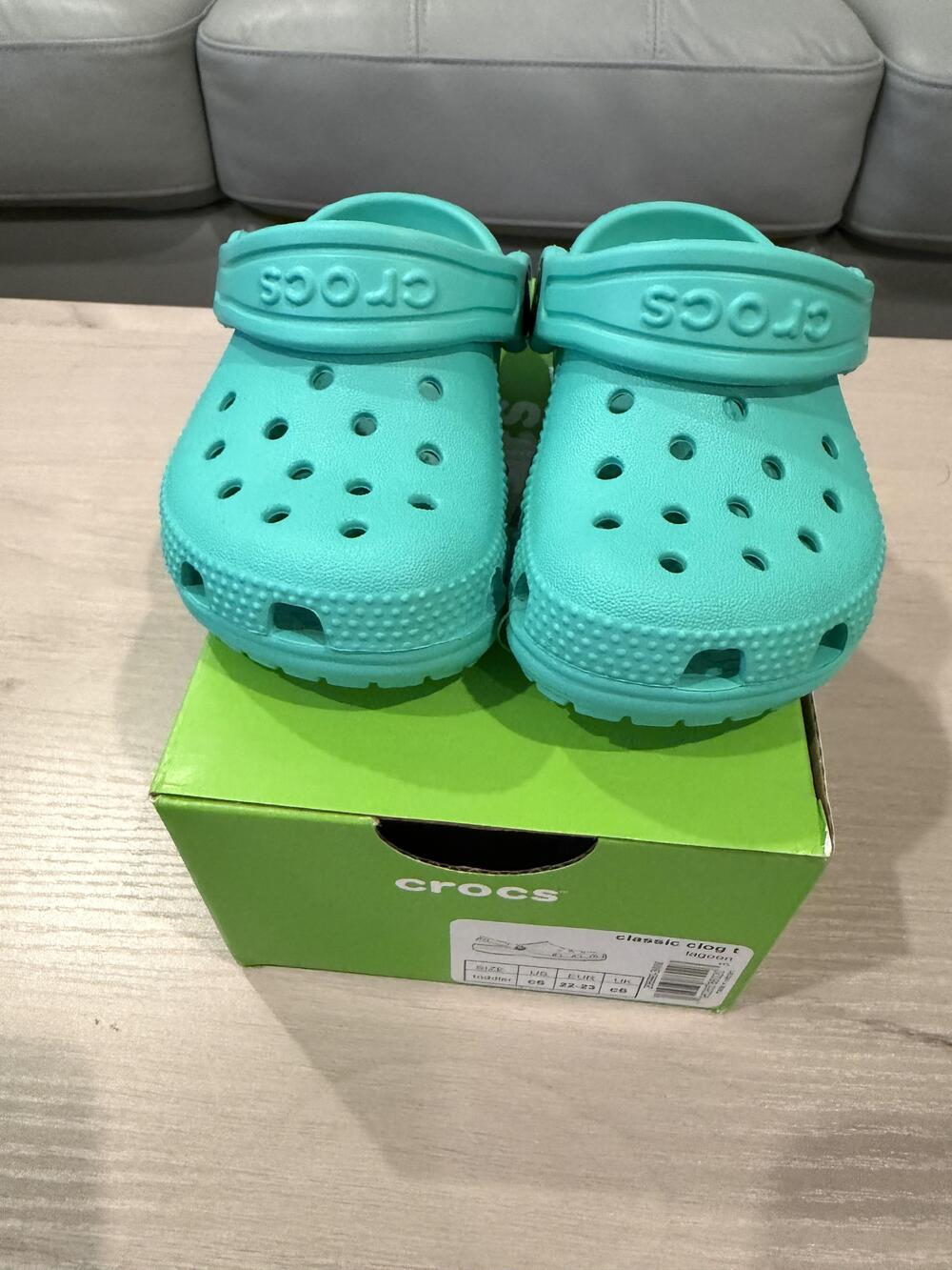Crocs Classic Clog Shoes Toddler Size C6 Blue Lagoon Slip On Sandals Comfort